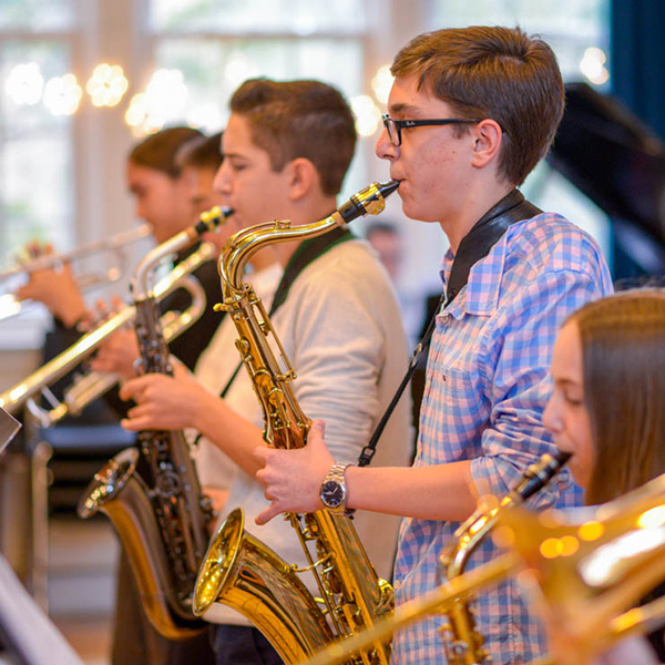 Young students playing jazz